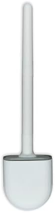 Detachable Hanging Toilet Brush with Adhesive Hook - Compact for Home Travel Use
