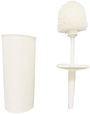 Modern White Toilet Brush Scrubber Cleaner Holder Set