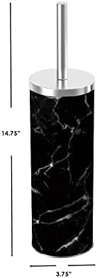 Bath Time Made Perfect The HomeBasics Black Faux Marble Toilet Brush Holder
