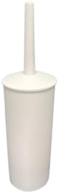 Modern White Toilet Brush Scrubber Cleaner Holder Set