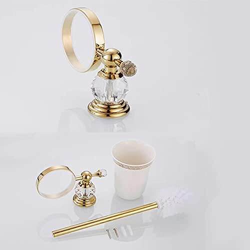 HSXJJ Gold Toilet Brush with_HOLDder Set - Removable Durable Space-Saving