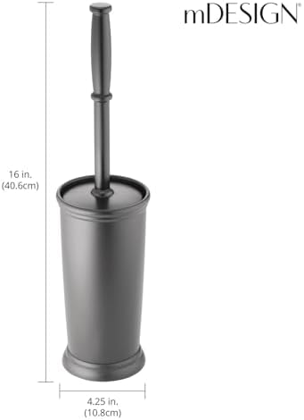 mDesign Toilet Bowl Brush with Modern Holder 1