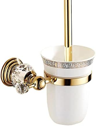 HSXJJ Gold Toilet Brush with_HOLDder Set - Removable Durable Space-Saving