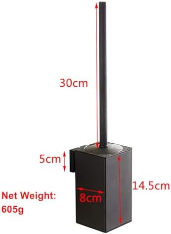 Stainless Steel Toilet Brush and Holder Set with Lid Modern Black Design