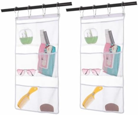2-Piece Mesh Bathroom Caddy Organizer with 6 Pockets