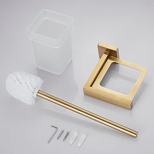 NEWRAINModern Wall-Mounted Toilet Brush Set with Gold Finish