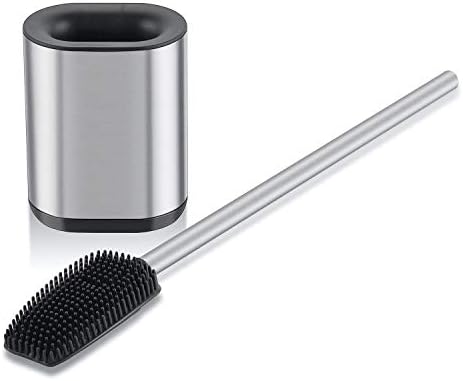 Modern Deluxe Freestanding Toilet Brush with Stainless Steel Holder