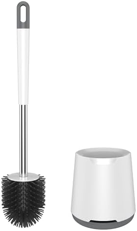 Toilet Brush Set Silicone with Stainless Steel Handle