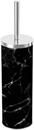 Bath Time Made Perfect The HomeBasics Black Faux Marble Toilet Brush Holder