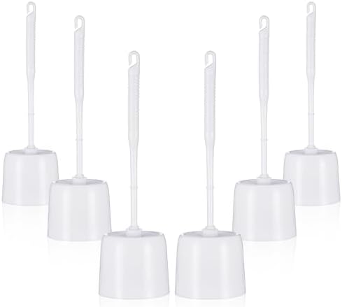 6 Set Classic Toilet Brush Set with Holder Compact Design 360 Deep Cleaning