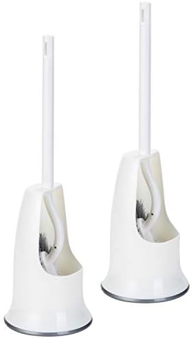 Curved Toilet Brush with Holder for Deep_cleaning Under the Rim