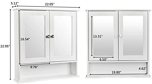 Guangshuohui bathroom medicine cabinet wall mount shelf with mirror and storage