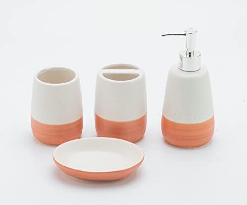 4-Piece Orange Bathroom Accessory Set