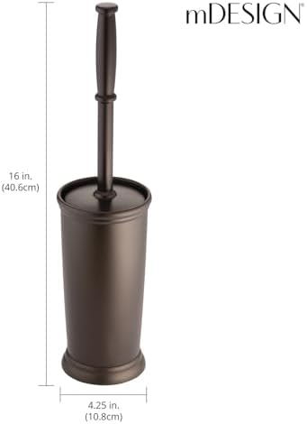 mDesign Toilet Bowl Brush and Holder - Bronze