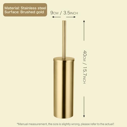 Sturdy Gold Toilet Brush Set