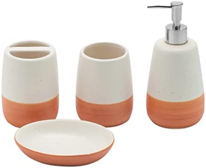 4-Piece Orange Bathroom Accessory Set