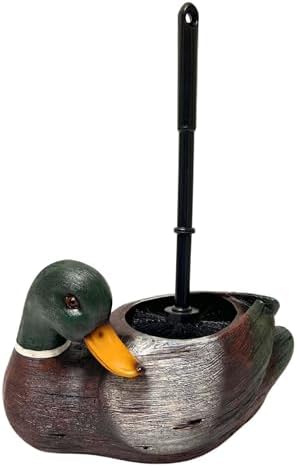Quirky Mallard Duck Toilet Brush Set