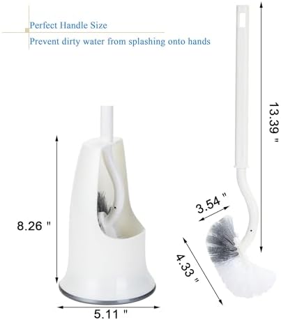 Curved Toilet Brush with Holder for Deep_cleaning Under the Rim
