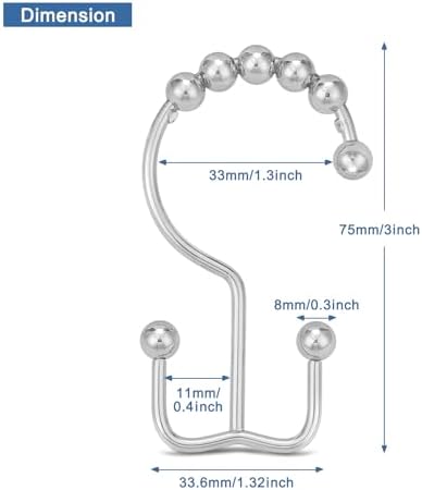 Durable 304 Stainless Steel Double-Sided Shower Curtain Hooks with Glide Action