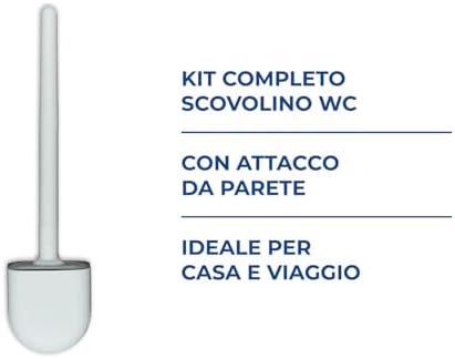 Detachable Hanging Toilet Brush with Adhesive Hook - Compact for Home Travel Use