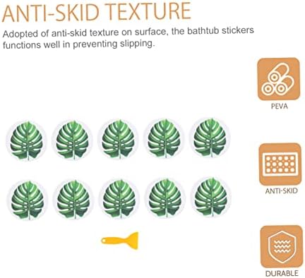 VALICLUD Non-Slip Leaf Shape Bathtub Stickers Set