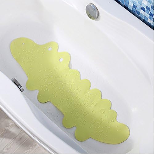 UKELER Non-Slip Baby Bath Mat with Massage Zones Green Crocodile 1