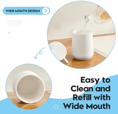 Matte White 2-Piece Bathroom Accessories Set Plastic Soap Dispenser Toothbrush Holder