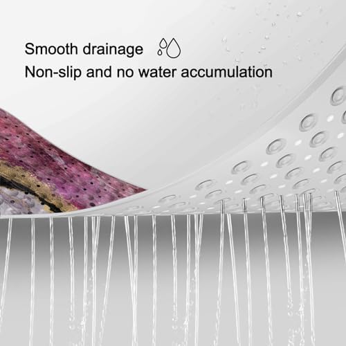 LNOND PinkGold Marble Bathtub Mat
