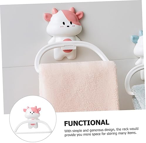 Cartoon Cow Wall Mounted Towel Rack No Drill Suction Cup Holder