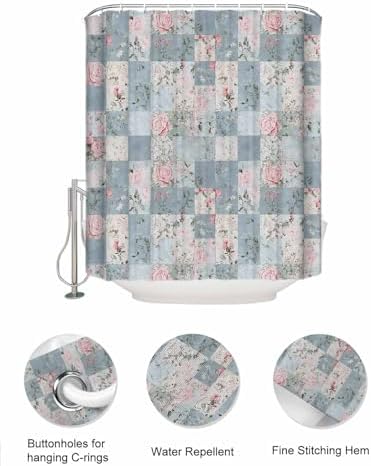 ZFUNCING Mesh Shower Curtain Organizer Set for the Bathroom