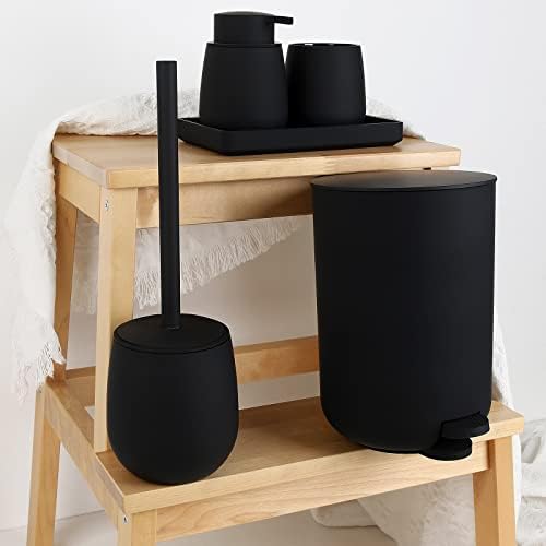 Compact Black Bathroom Accessories Set for Organization