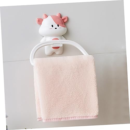 Cartoon Cow Wall Mounted Towel Rack No Drill Suction Cup Holder