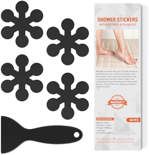 24 piece snowflake non-slip bathtub stickers for safe bathroom use