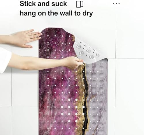 LNOND PinkGold Marble Bathtub Mat