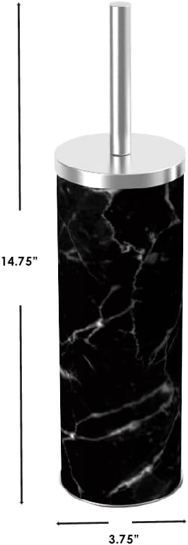 Bath Time Made Perfect The HomeBasics Black Faux Marble Toilet Brush Holder