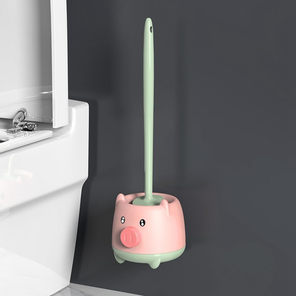 Compact Toilet Bowl Cleaning Brush Set for Home Use