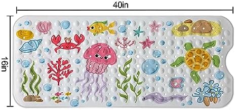 KINUUIS Cartoon Bathtub Mat for Kids 40x16 Inch Non Slip