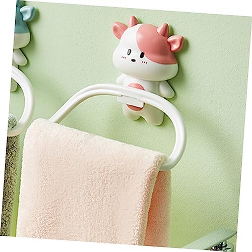Cartoon Cow Wall Mounted Towel Rack No Drill Suction Cup Holder