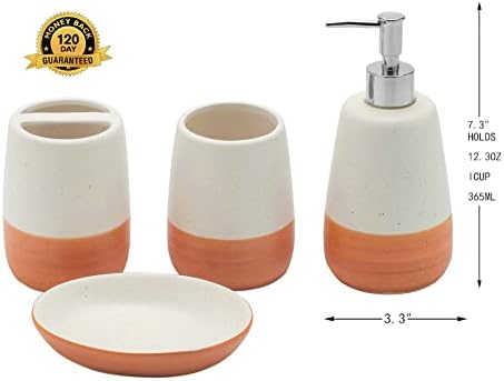 4-Piece Orange Bathroom Accessory Set