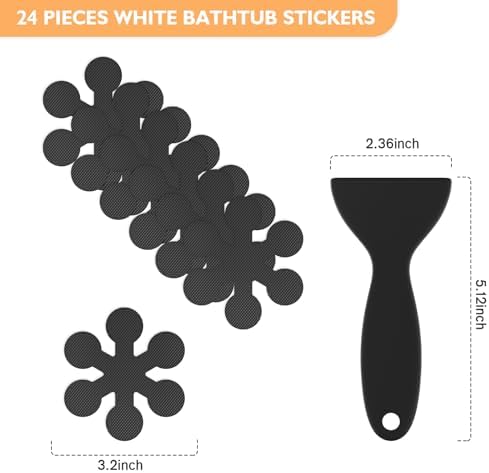 24 piece snowflake non-slip bathtub stickers for safe bathroom use