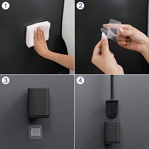Micacorn Toilet Brush Set - TPR Bristles Wall Mounted Space-saving