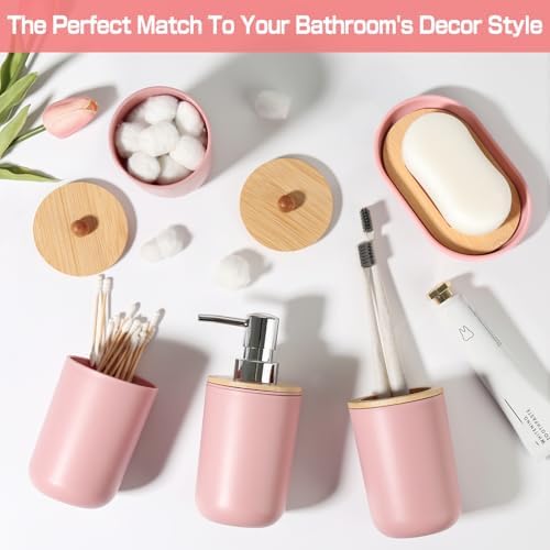 Pink Bathroom 5pc Organizing Set