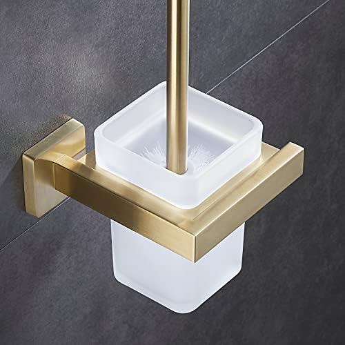 NEWRAINModern Wall-Mounted Toilet Brush Set with Gold Finish