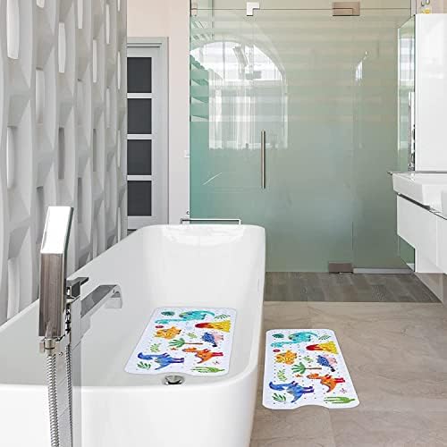 GDV Baby Bath Mat 40x16 Inch Non Slip Dinosaur