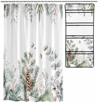 Zfuncing Shower Curtain Mesh Organizer with Hooks