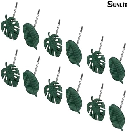 Sunlit Tropical Leaf Decorative Shower Curtain Hangers