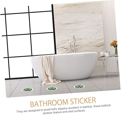 VALICLUD Non-Slip Leaf Shape Bathtub Stickers Set
