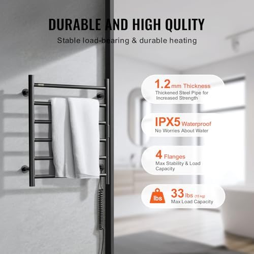 VEVOR 6BAR Stainless Steel Towel Warmer Rack
