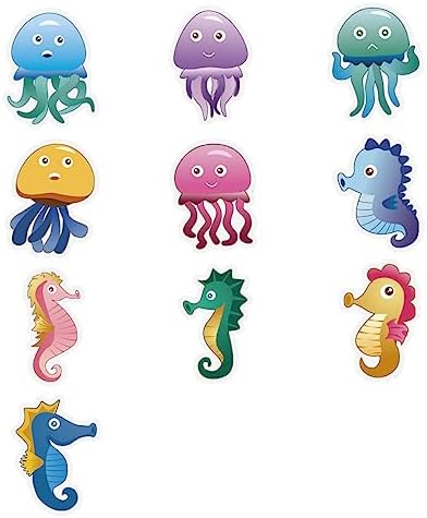 Ciieeo 10pcs Cartoon Bathtub Stickers for Bathroom Decoration