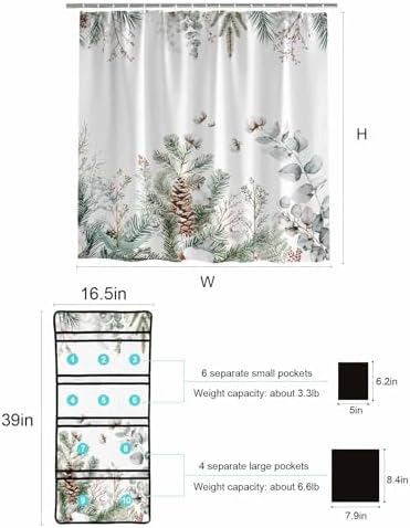 Zfuncing Shower Curtain Mesh Organizer with Hooks